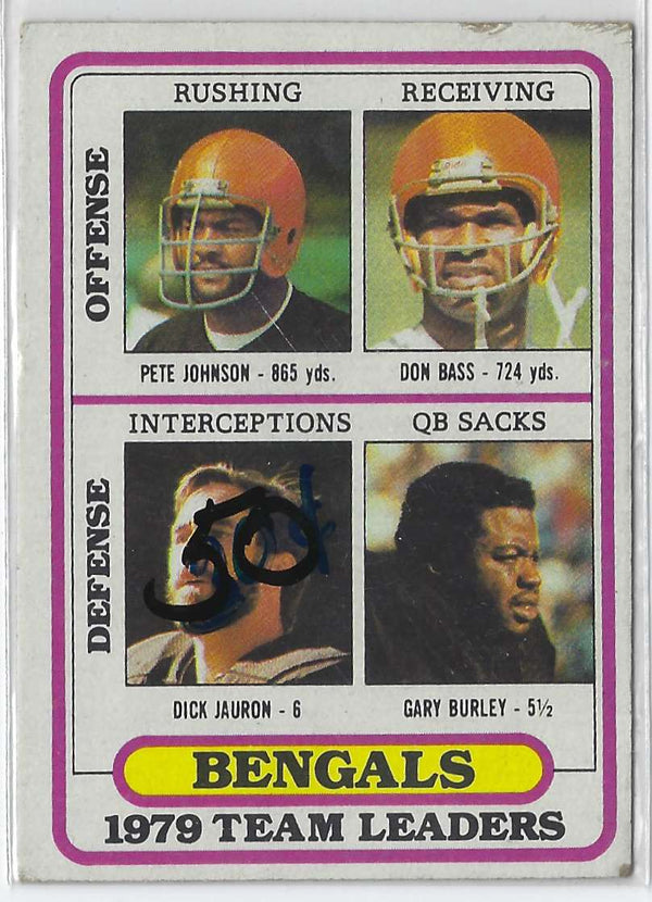1980 Topps Pete Johnson/Don Bass/Dick Jauron/Gary Burley #338