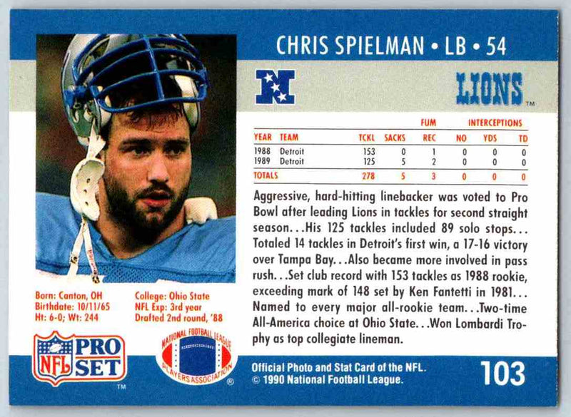 1990 Pro Set Chris Spielman