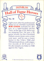 1983 Donruss Hall of Fame Heroes Bob Lemon #30