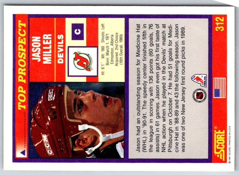 1991 Score American Jason Miller