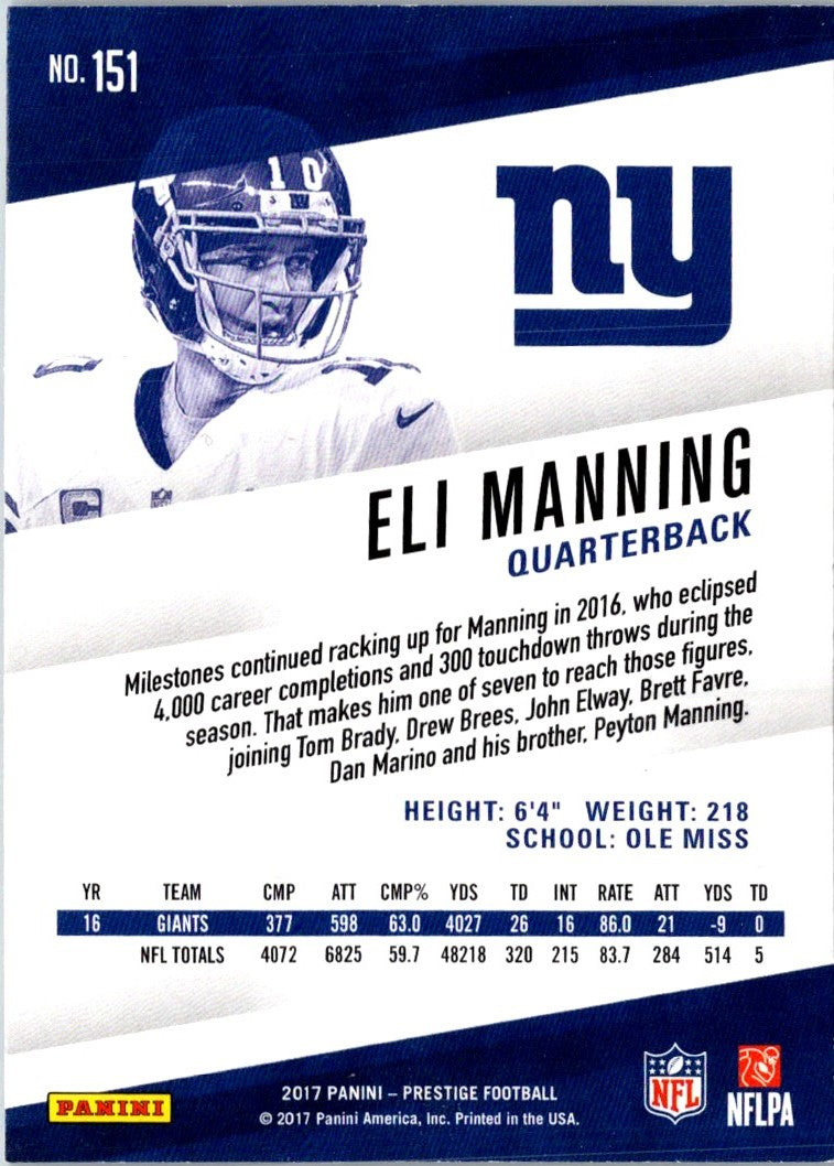 2017 Panini Prestige Eli Manning