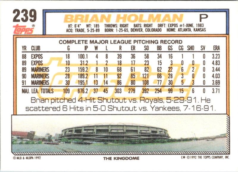 1992 Topps Brian Holman