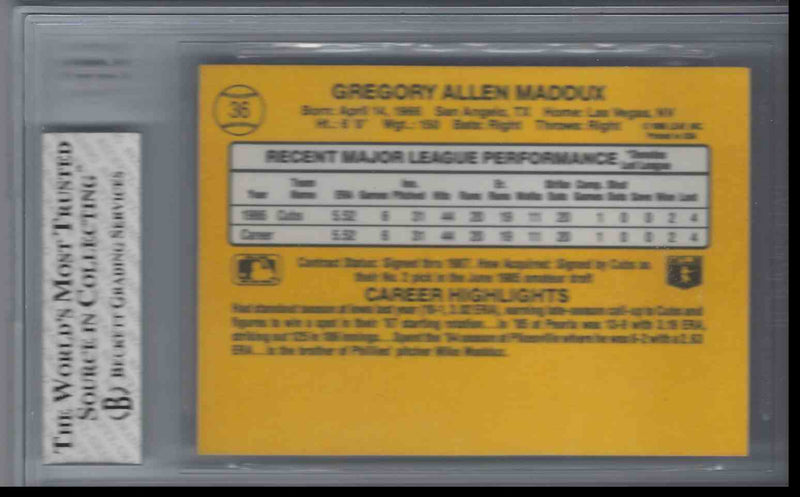 1987 Donruss Greg Maddux