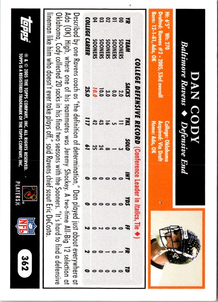 2005 Topps 50th Anniversary Rookies Dan Cody