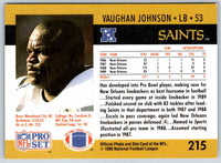 1990 Proset Vaughan Johnson #215