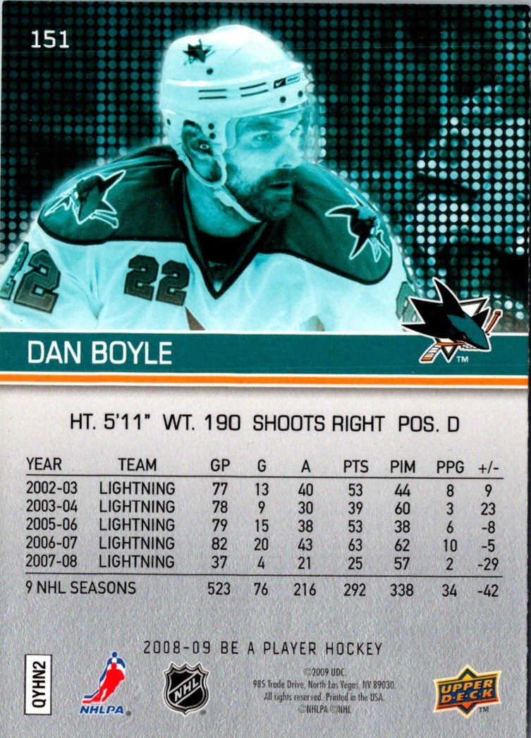 2008 Upper Deck Be a Player Dan Boyle