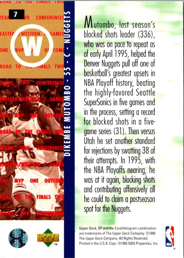 1995 Upper Deck Dikembe Mutombo