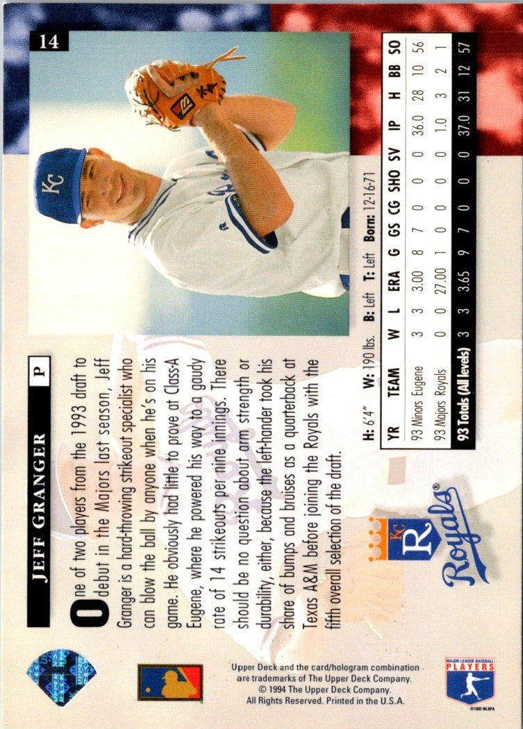 1994 Upper Deck Electric Diamond Jeff Granger