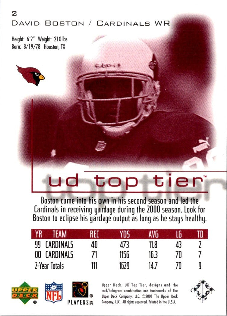 2000 Upper Deck Black Diamond David Boston