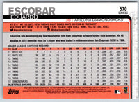 2019 Topps Eduardo Escobar #570