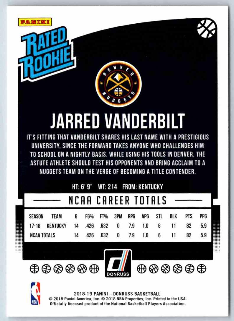 2018 Donruss Jarred Vanderbilt