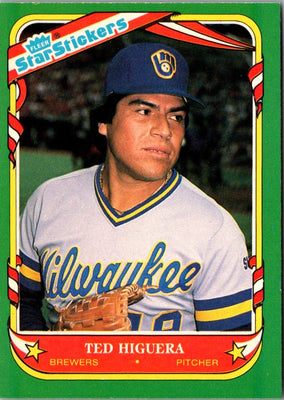 1987 Fleer Star Stickers Ted Higuera #60