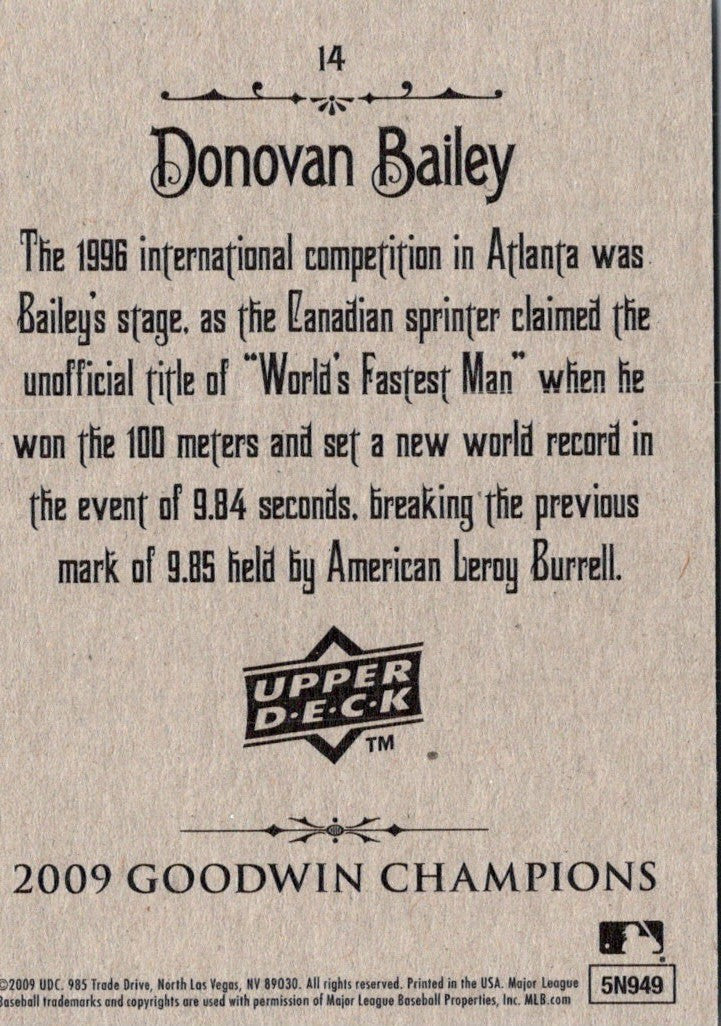 2009 Upper Deck Goodwin Champions Donovan Bailey