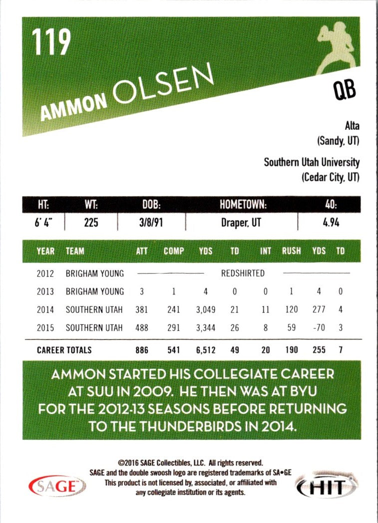 2016 SAGE HIT Ammon Olsen