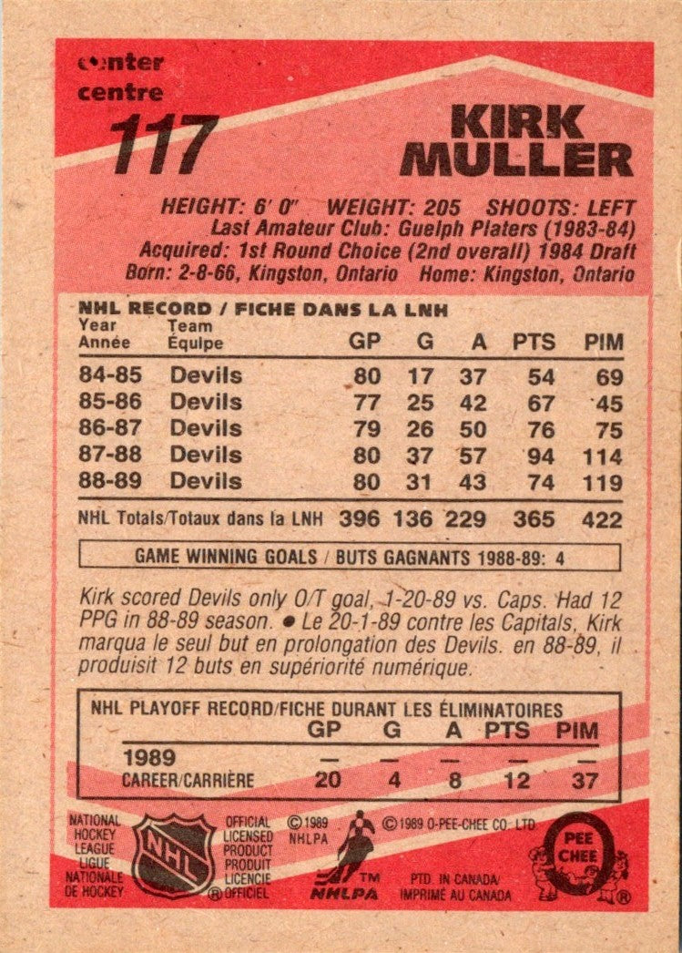 1989 O-Pee-Chee Kirk Muller