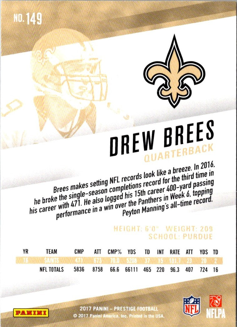 2017 Panini Prestige Drew Brees