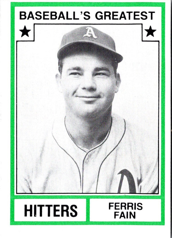 1982 TCMA Baseball's Greatest Hitters Ferris Fain #43