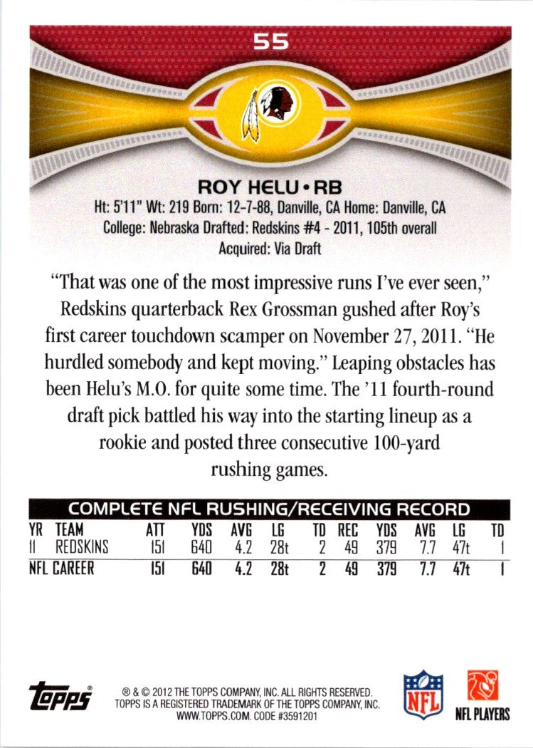 2012 Topps Roy Helu