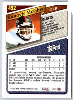 1993 Topps Kanavis McGhee #452