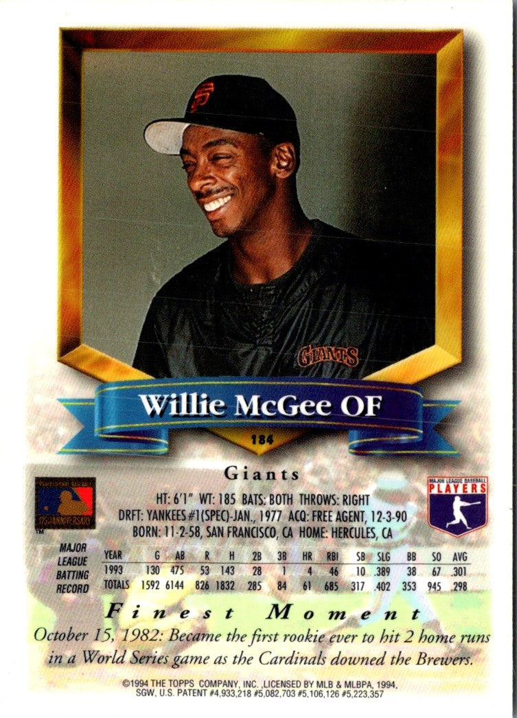 1994 Finest Willie McGee