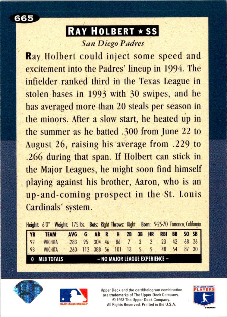 1994 Collector's Choice Silver Signature Ray Holbert