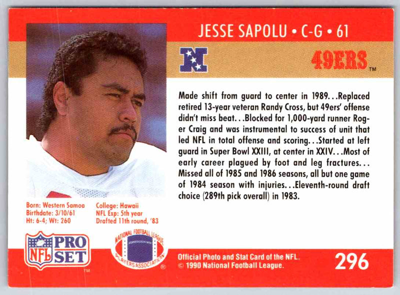 1990 Proset Jesse Sapolu
