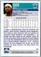 2003 Topps Collection Baron Davis #29