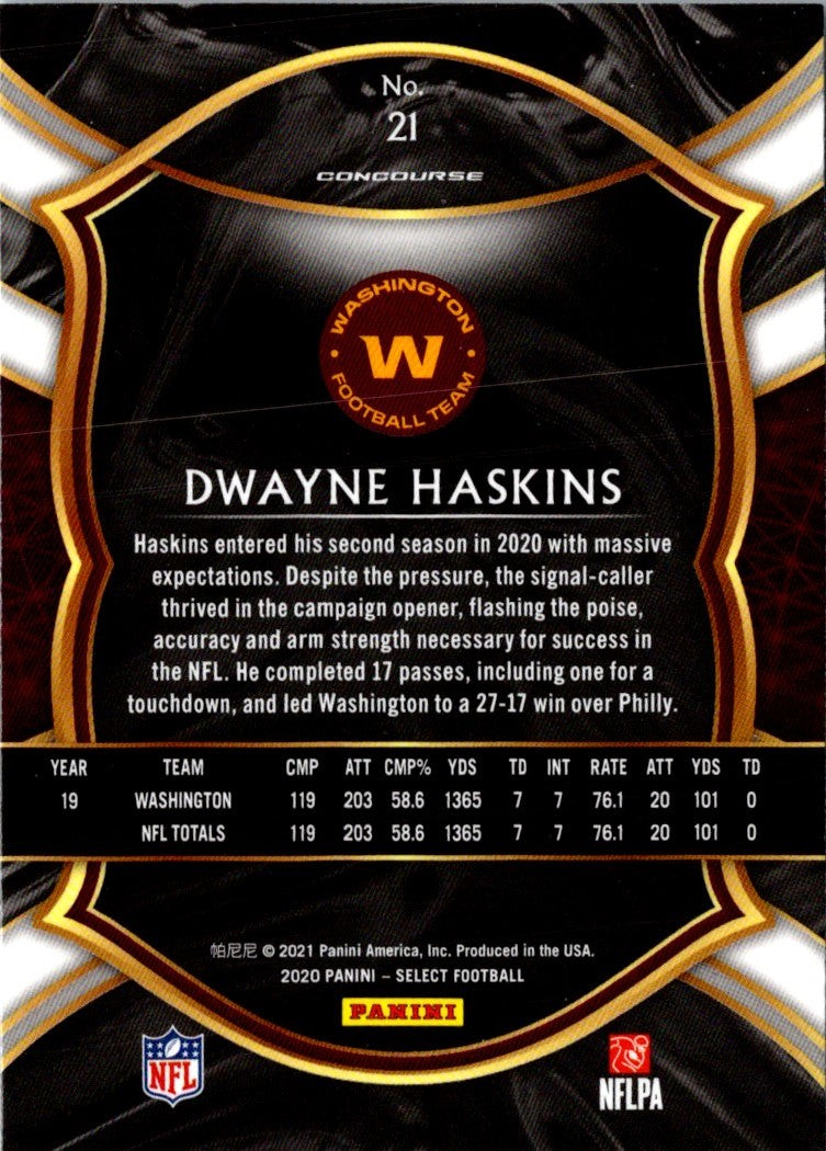 2020 Panini Select Dwayne Haskins