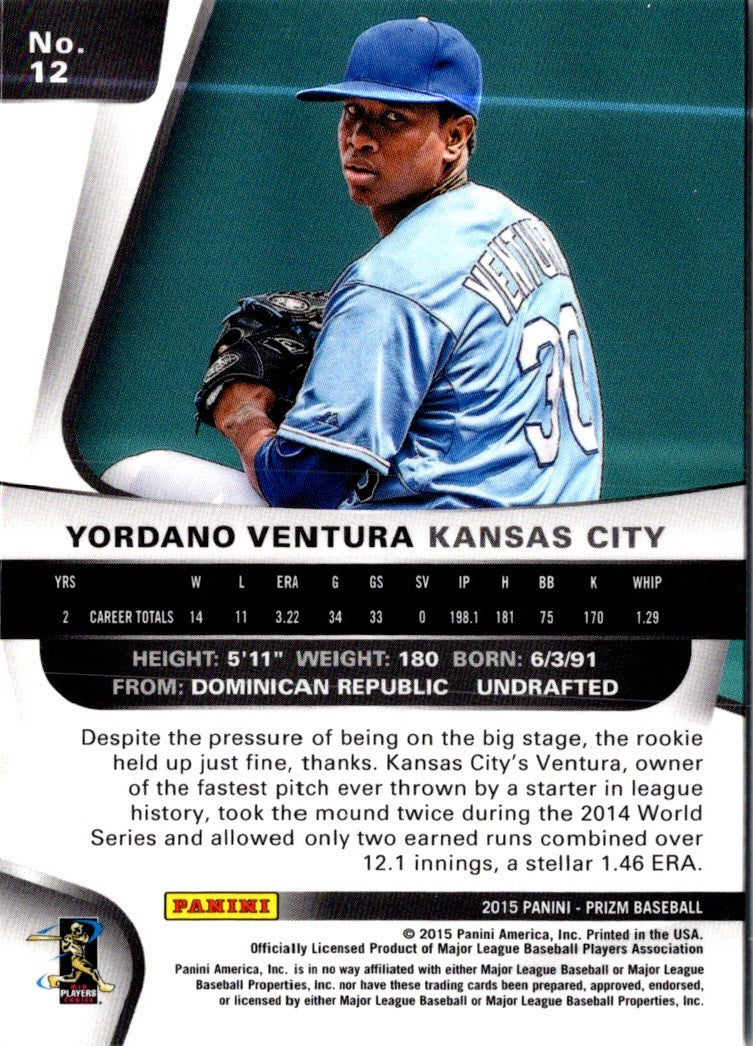 2015 Panini Prizm Yordano Ventura