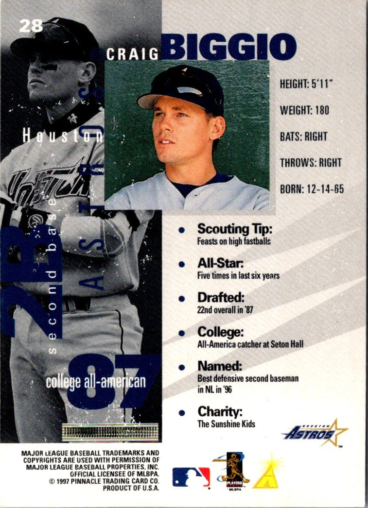 1997 Pinnacle Inside Craig Biggio