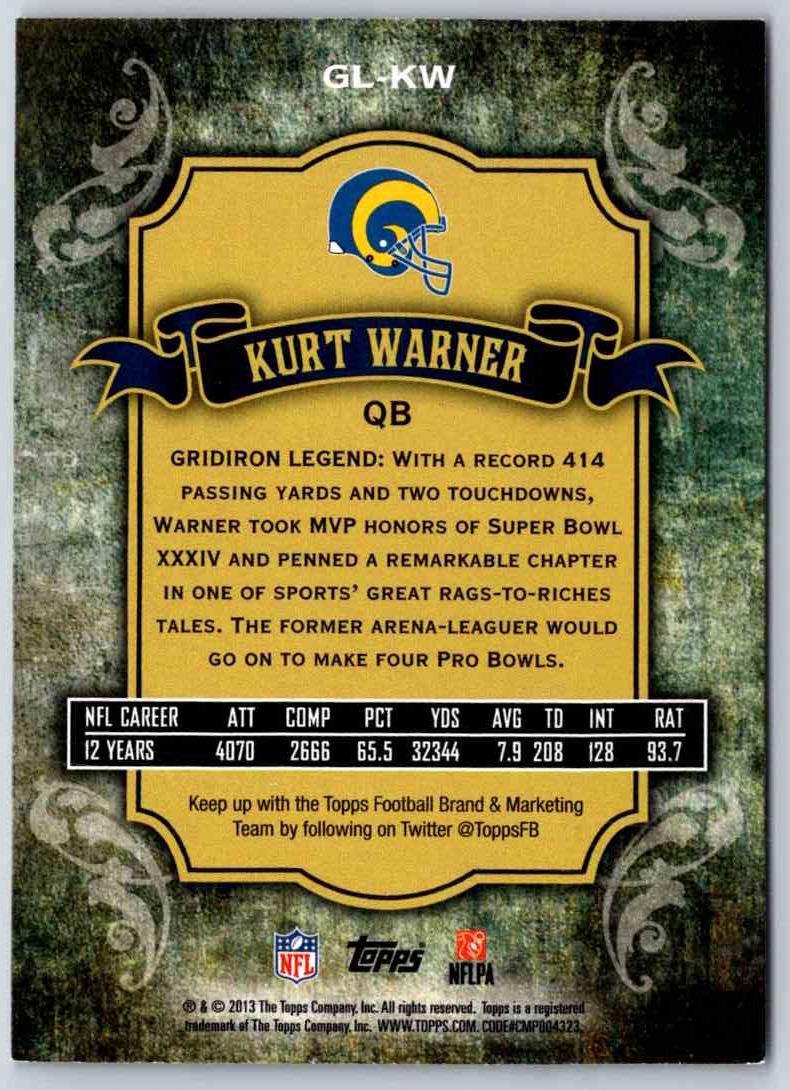 2013 Topps Kurt Warner