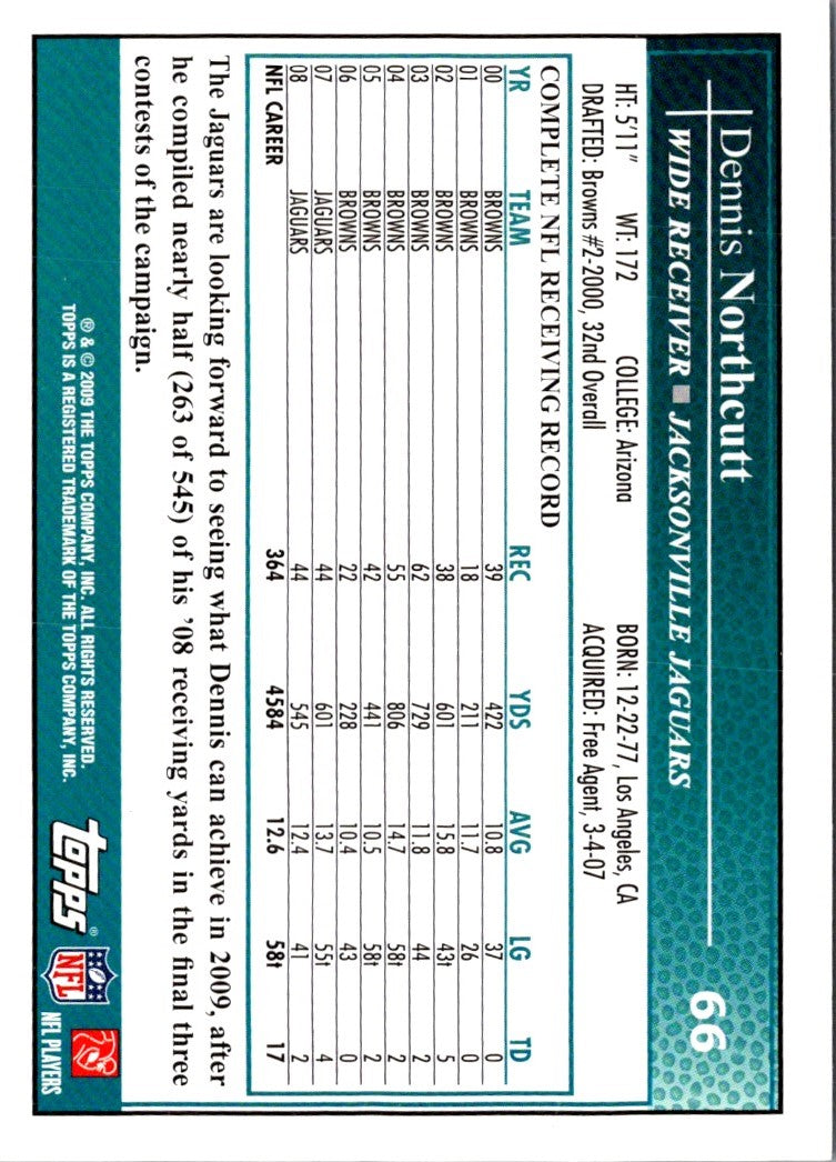 2009 Topps Dennis Northcutt