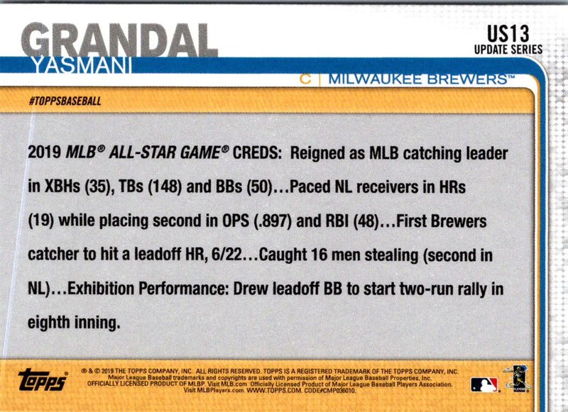 2019 Topps Update Yasmani Grandal
