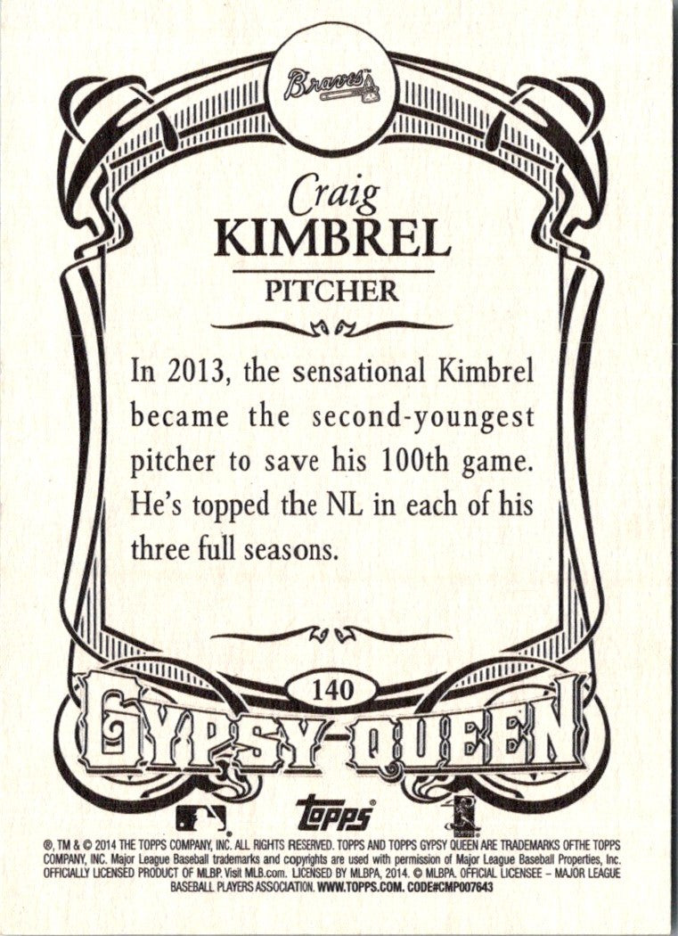 2014 Topps Gypsy Queen Craig Kimbrel