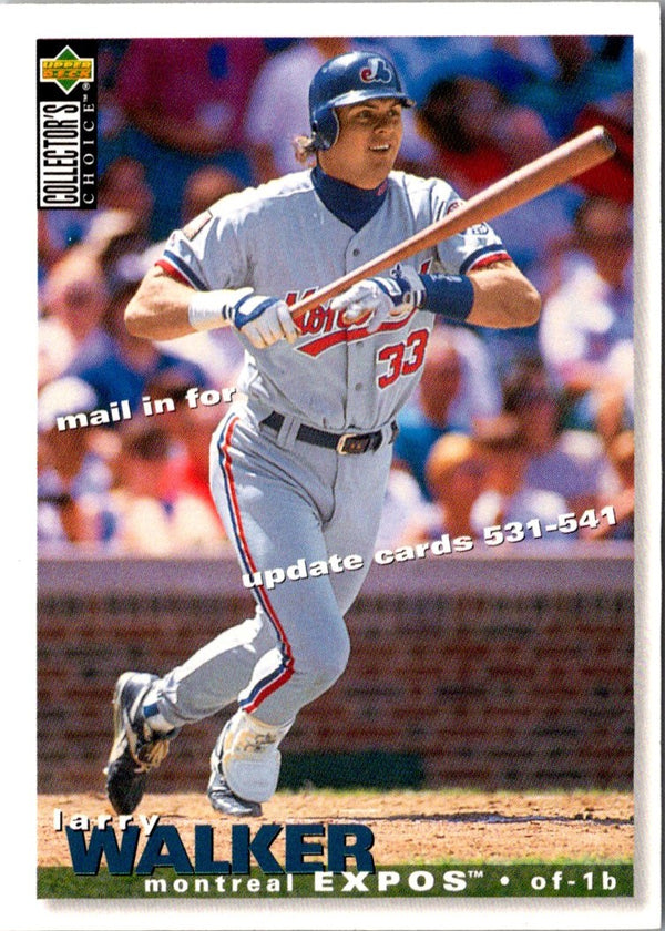 1995 Collector's Choice Update Trade Cards Larry Walker #TC1