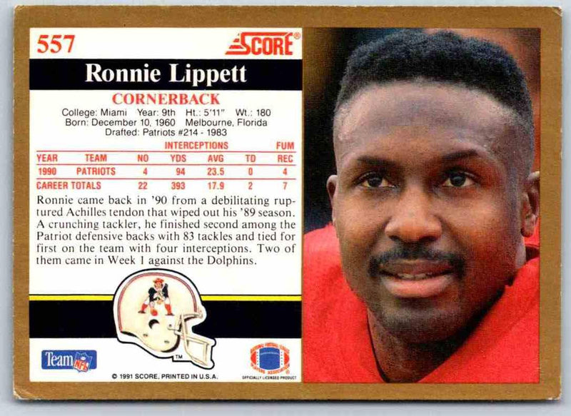 1991 Score Ronnie Lippett