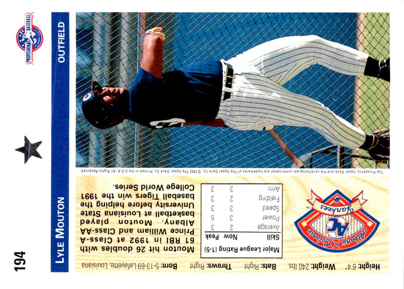 1992 Upper Deck Minors Lyle Mouton