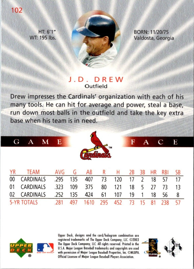 2003 Upper Deck Game Face J.D. Drew