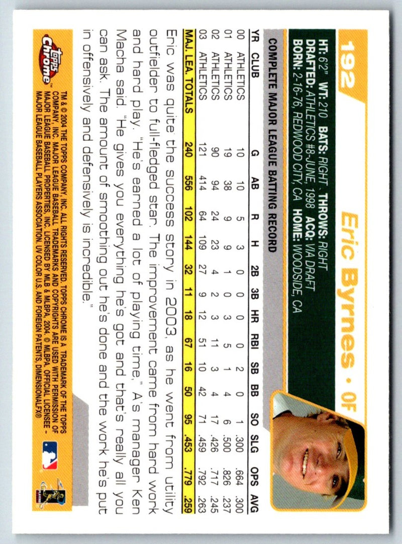 2004 Topps Chrome Eric Byrnes