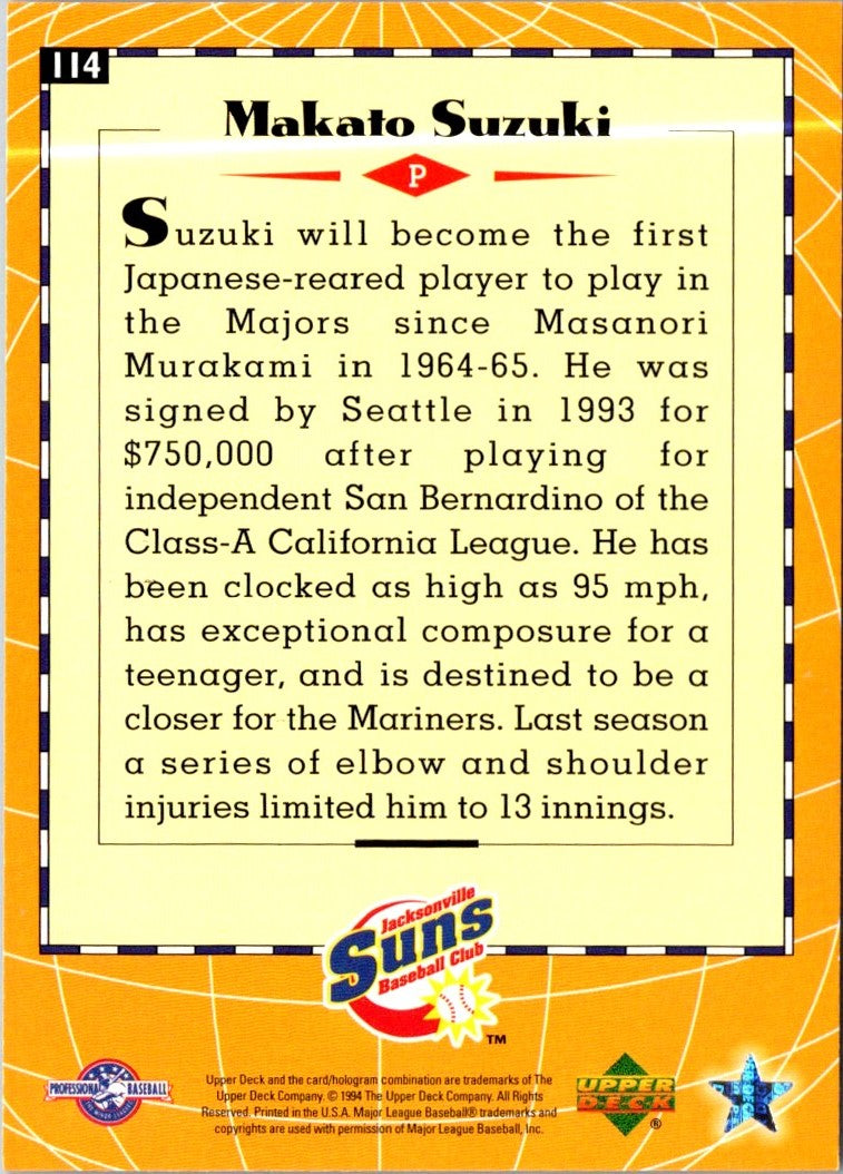 1995 Upper Deck Minors Mac Suzuki