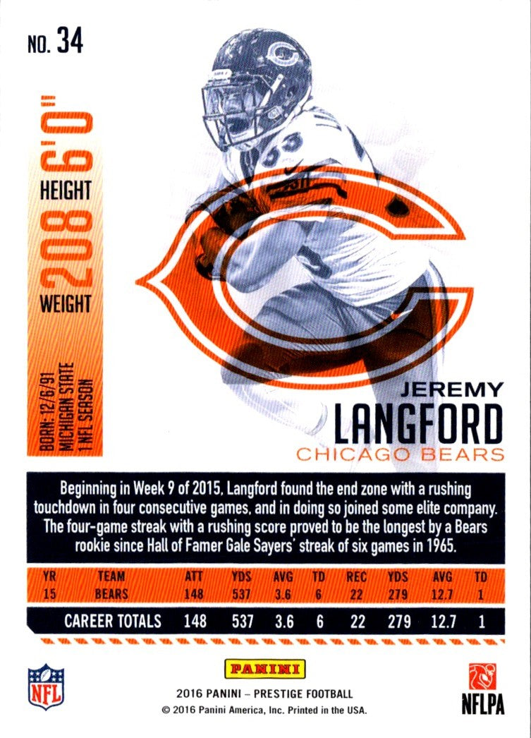 2016 Panini Playoff Jeremy Langford