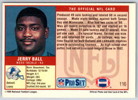 1989 NFL Proset Jerry Ball #116