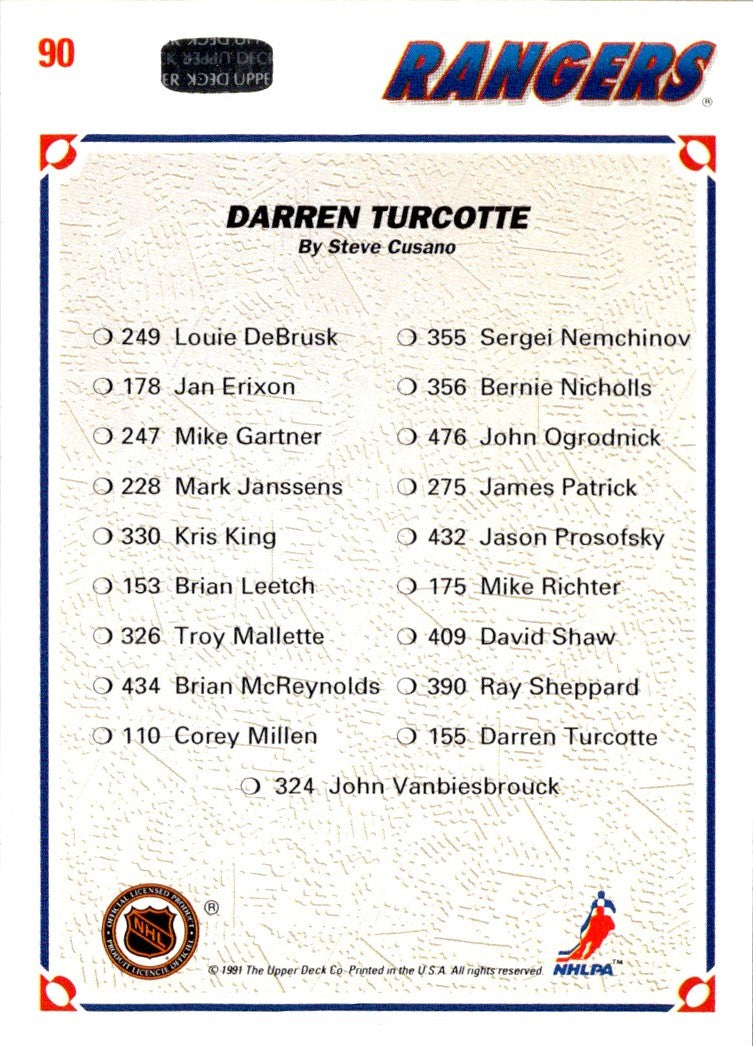 1991 Upper Deck French Darren Turcotte