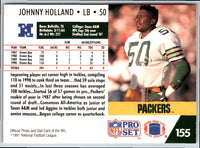 1991 Pro Set Johnny Holland #155