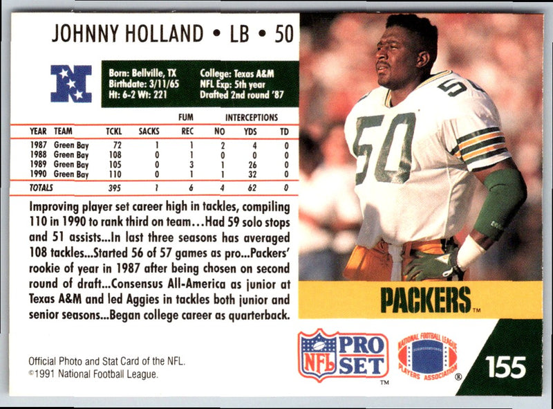 1991 Pro Set Johnny Holland