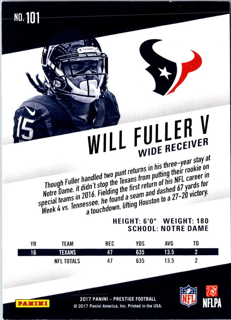 2017 Panini Prestige Will Fuller V