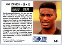 1991 Proset World League Mike Johnson #144