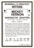 1987 TCMA 1982 Greatest Hitters Mickey Vernon #12