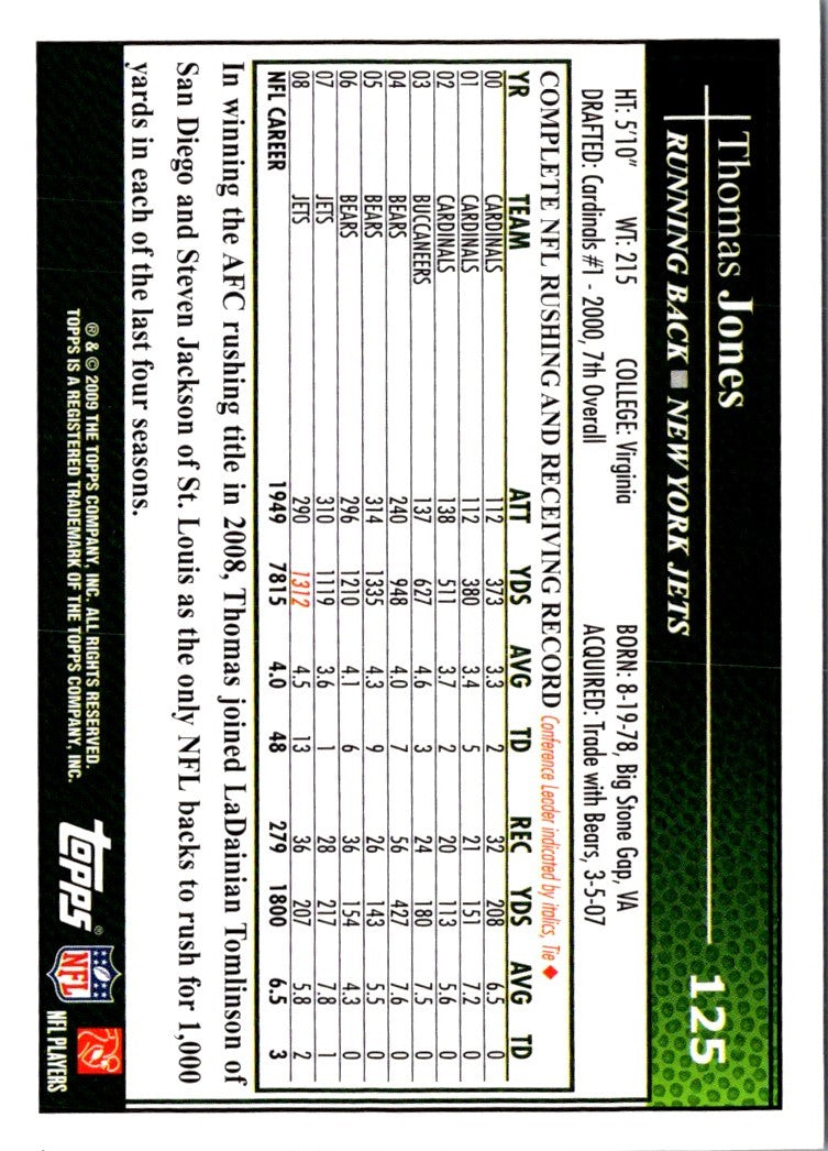 2009 Topps Thomas Jones