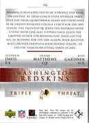 2002 Upper Deck Rod Gardner/Stephen Davis/Shane Matthews